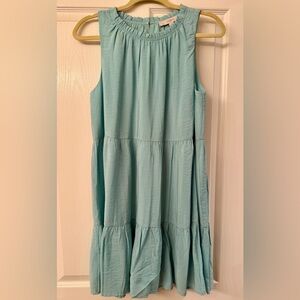 NWOT Loft sleeveless tiered dress - Tiffany blue color
